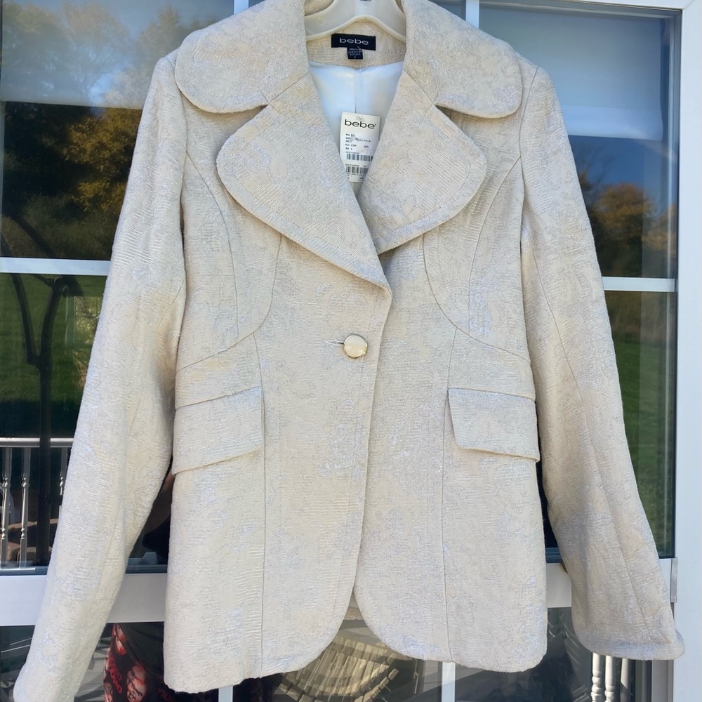 Bebe Wool Chenille Jacquard Blazer Size: Large